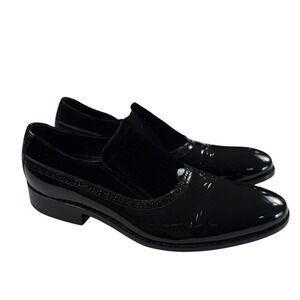 Cole Haan Mens Sz 9.5M Black‎ Velvet & Patent Dress Shoes Air C069592 Luxury EUC